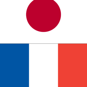 Japon-France — drapeaux du Japon et de la France
