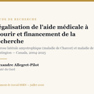 Couverture de l'étude sur l'aide médicale à mourir et le financement de la recherche