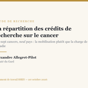 Couverture de l'étude sur la répartition des crédits de recherche sur le cancer